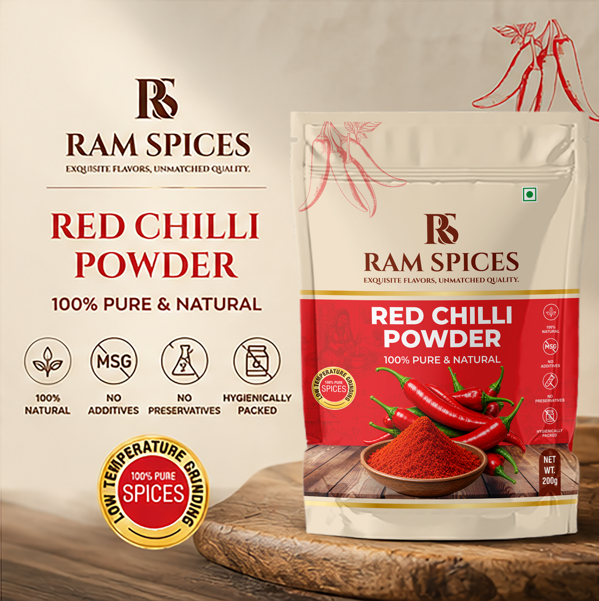 RAM SPICES Red Chilli Powder – 200g
